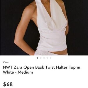 Zara Sleek White Halter Top